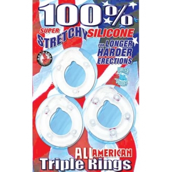 All American Triple Rings - Clear Cock Rings