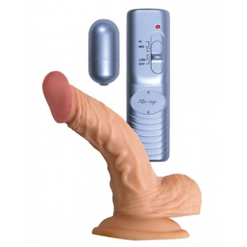 All American Whopper Vibrating Dildo - 5 Inches Beige