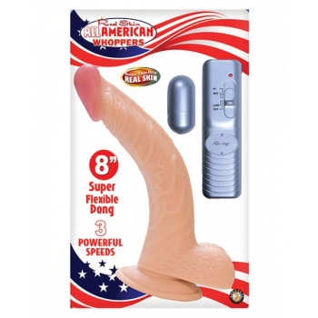 All American Whopper Curved Vibrating Dong - 8 inches