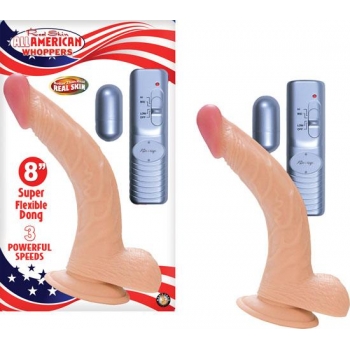 All American Whopper Curved Vibrating Dong - 8 inches