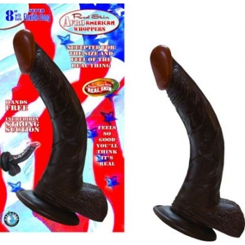 Afro American Whoppers 8in Curved Dong With Balls