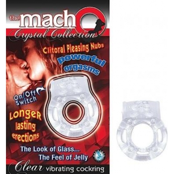 Macho Crystal Cockring Clear Vibrating