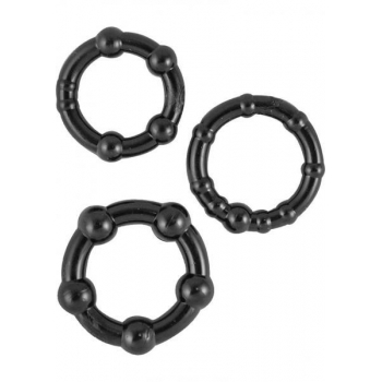 Beaded Silicone Cock Rings - 3 Pack