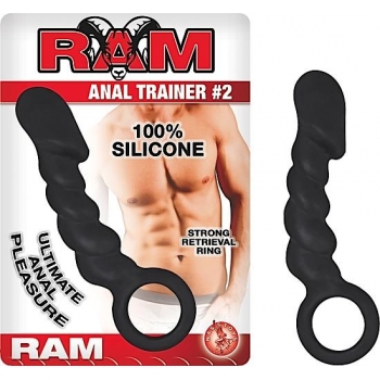 Ram Anal Trainer #2 - Black Silicone Probe