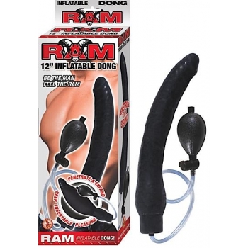 Ram Inflatable Latex Dong - 12 Inch (Black)