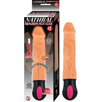 Natural Realskin Hot Cock #1 7 inches Dildo Beige