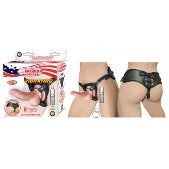 All American Whoppers 5-Inch Vibrating Curved Dong - Beige