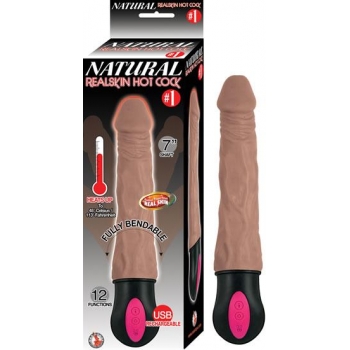 Natural Realskin Hot Cock #1 Brown Realistic Vibrator