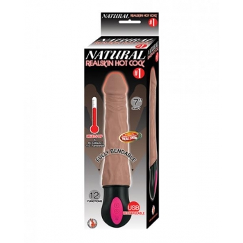 Natural Realskin Hot Cock #1 Brown Realistic Vibrator