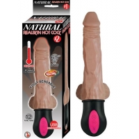 Natural Realskin Hot Cock 2 Brown Vibrating Dildo