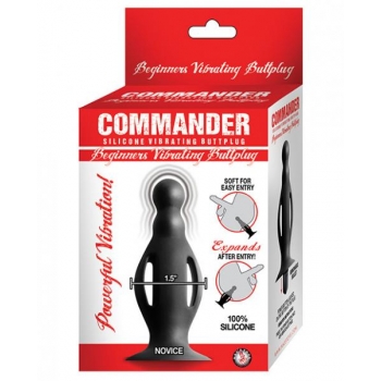 Commander Beginners Vibrating Butt Plug Black