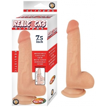 Realcocks Sliders 7.5 Inches Realistic Dildo - Beige