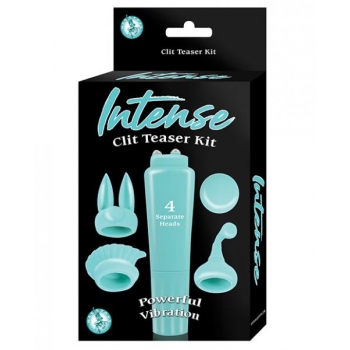 Intense Clit Teaser Kit Blue Mini Massager with 4 Heads