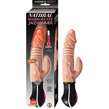 Natural Realskin Hot Cock Jackhammer Vibrator