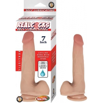 Realcocks Self Lubricating 7 inches Realistic Dildo Beige