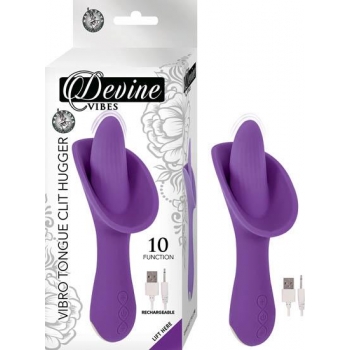 Devine Vibes Vibro Tongue Clit Hugger - Purple