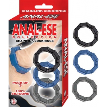 Anal-Ese Collection Chain Link Cock Rings Set