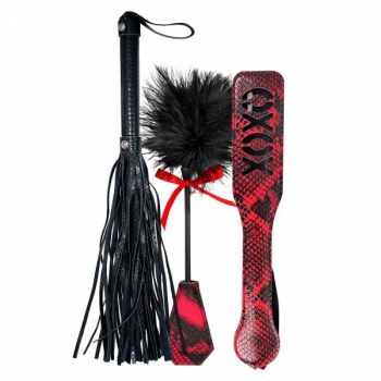 Lover's Kits Whip, Tickle & Paddle Set