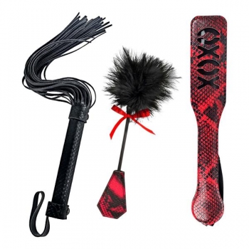 Lover's Kits Whip, Tickle & Paddle Set