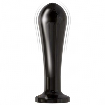 Ass-sation Remote Control Vibrating Metal Anal Bulb - Black