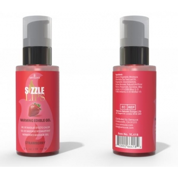 Sizzle Lips Warming Gel - Strawberry - 2 Oz