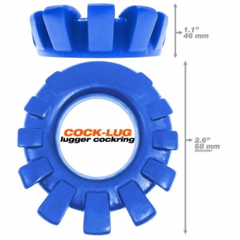 Cock-lug Lugged Cockring in Marine Blue - Enhanced Pleasure