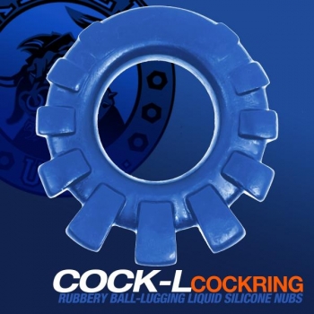 Cock-lug Lugged Cockring in Marine Blue - Enhanced Pleasure