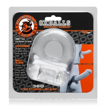 Oxballs 360 2-Way Cockring & Ballsling Clear