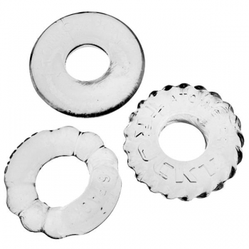 Bonemaker 3-Pack Cock Ring Set - Clear