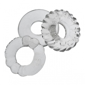 Bonemaker 3-Pack Cock Ring Set - Clear