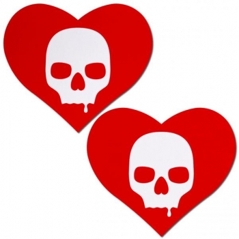 Pastease Sullen Skull Red Hearts