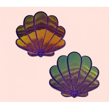 Pastease Seashell Opalescent Purple & Gold Pasties