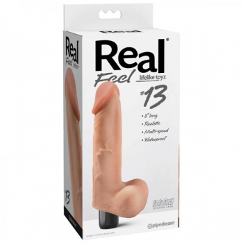 Real Feel No 13 Beige Vibrating Dildo