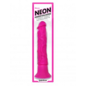 Neon Luv Touch Wall Banger Pink Vibrating Dildo