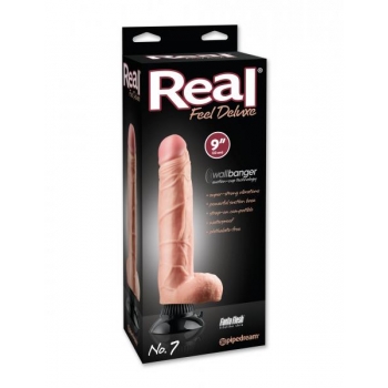 Real Feel Deluxe No 7 Wallbanger Vibrating Dildo Waterproof - Beige