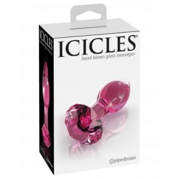 Icicles No 79 Pink Glass Massager Gem End