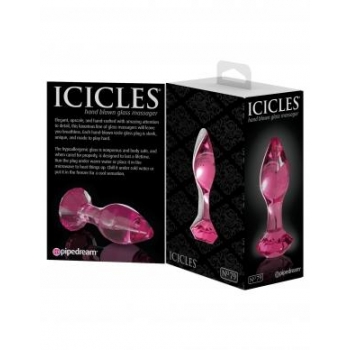 Icicles No 79 Pink Glass Massager Gem End