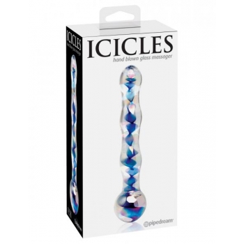 Icicles No 8 Handcrafted Clear Blue Glass Massager