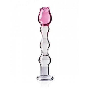 Icicles No.12 Pink Flower Glass Wand