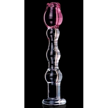 Icicles No.12 Pink Flower Glass Wand