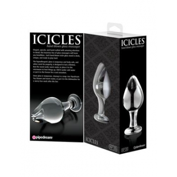 Icicles No 25 Glass Anal Plug Clear