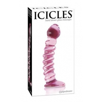 Icicles Hand Blown Glass Massager No 28 - Pink