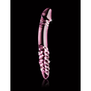 Icicles No 57 Glass Double Dildo Pink