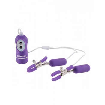 Fetish Fantasy Vibrating Nipple Clamps Purple