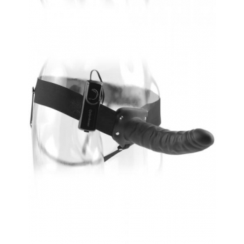 Fetish Fantasy 8 inches Vibrating Hollow Strap On Black