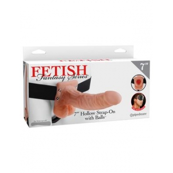 Fetish Fantasy 7 inches Hollow Strap On Balls Beige