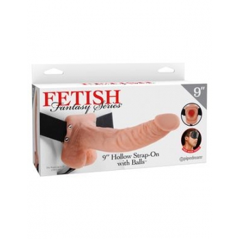 Fetish Fantasy 9 inches Hollow Strap On Balls Beige