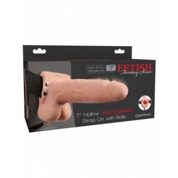 Fetish Fantasy 7 inches Hollow Strap On With Balls Beige