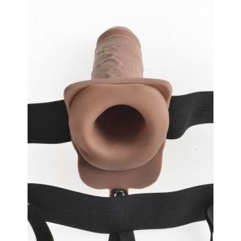 Fetish Fantasy 7 Inches Hollow Rechargeable Strap On Tan