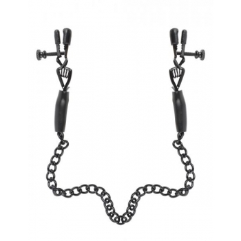 Fetish Fantasy Adjustable Nipple Chain Clamps Black